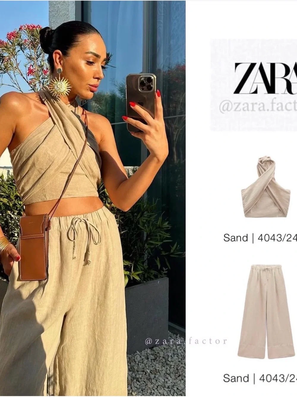 🤎Zara Linen halter top and pants